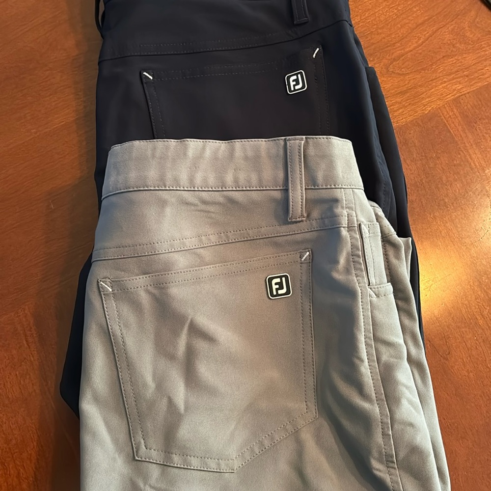 FootJoy Athletic Fit Pants 2 Pair Navy and Grey.  33 x 30 EUC